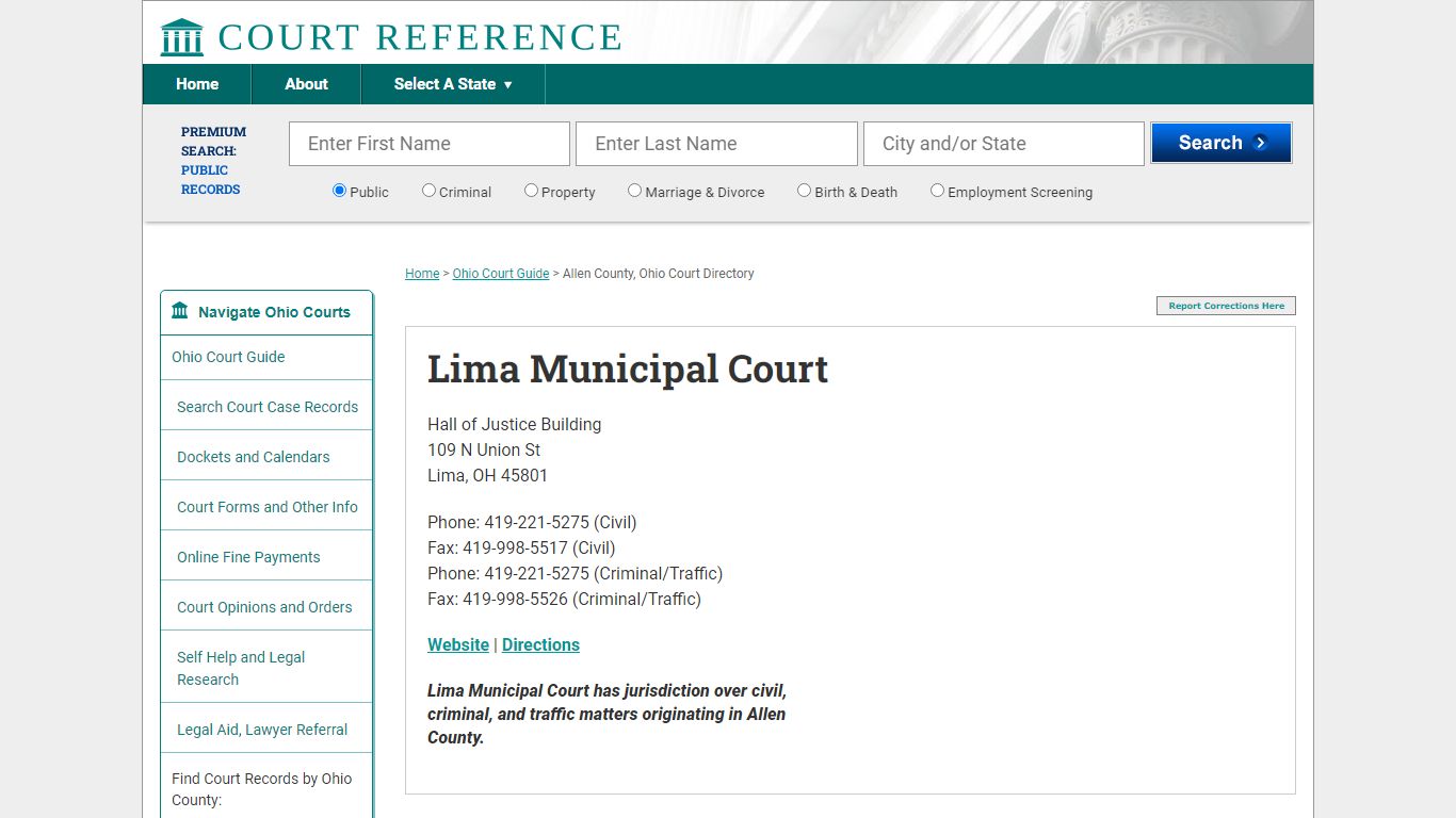 Lima Municipal Court - CourtReference.com